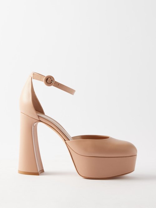 Beige sales platform pumps