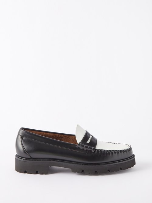 G.h. Bass & Co. Weejuns 90 Larson Leather Loafers In Black White