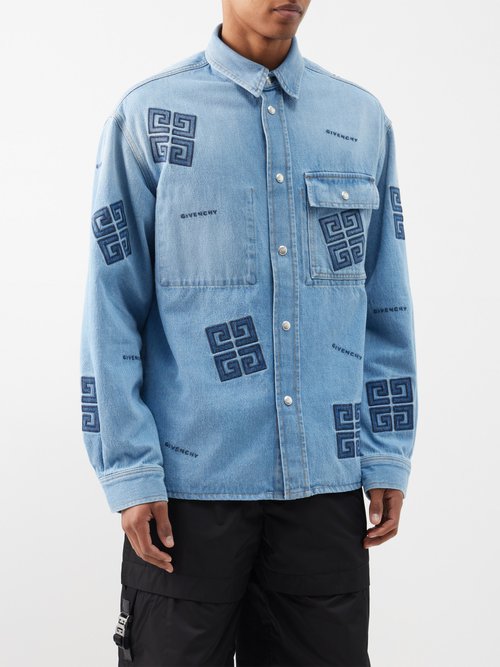 Givenchy 4g-embroidered Denim Shirt | Smart Closet