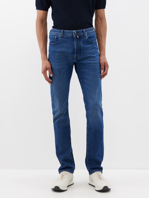jacob cohën - bard slim-leg jeans mens dark blue
