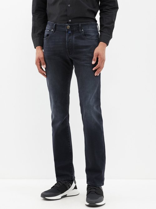 jacob cohën - bard slim-leg jeans mens black grey