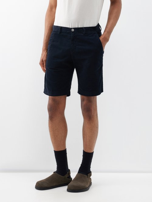 massimo alba - vela cotton-corduroy shorts mens navy
