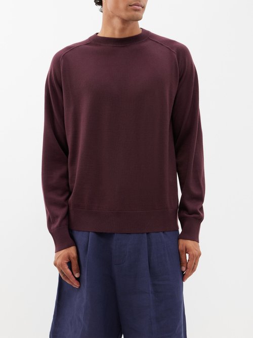 massimo alba - sport cashmere sweater mens burgundy