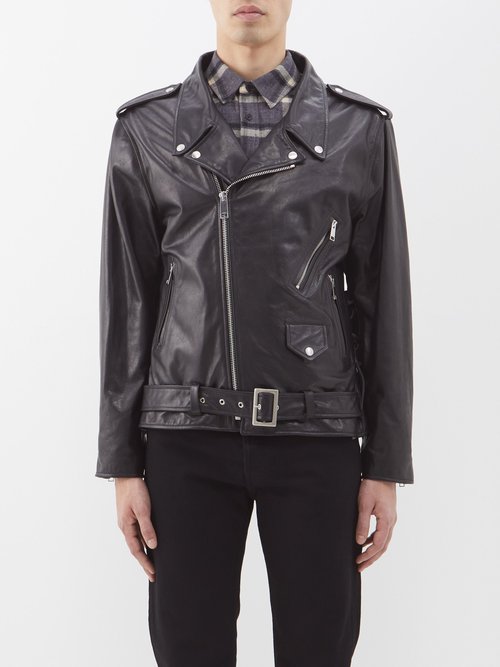 nili lotan - alex leather biker jacket mens black