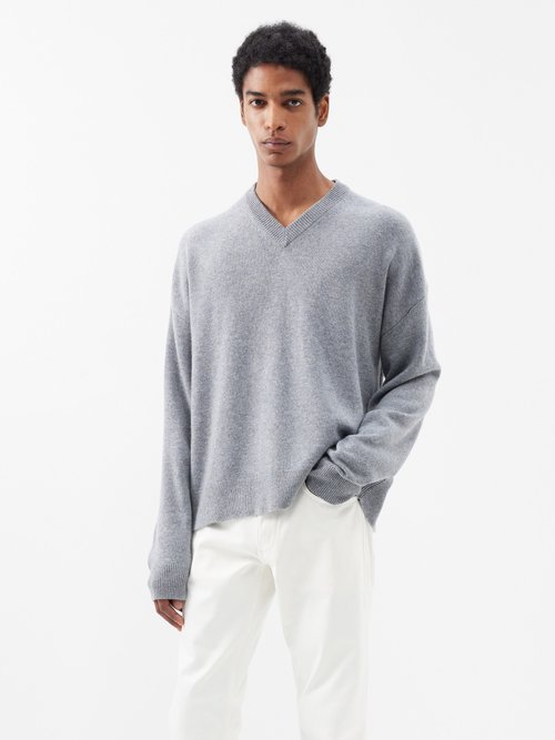 nili lotan - hagen v-neck knit sweater mens grey