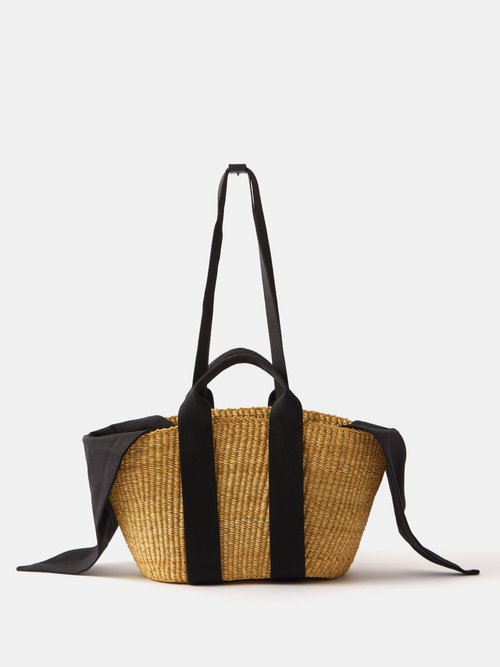 Muun George Woven Basket Bag In Black Multi
