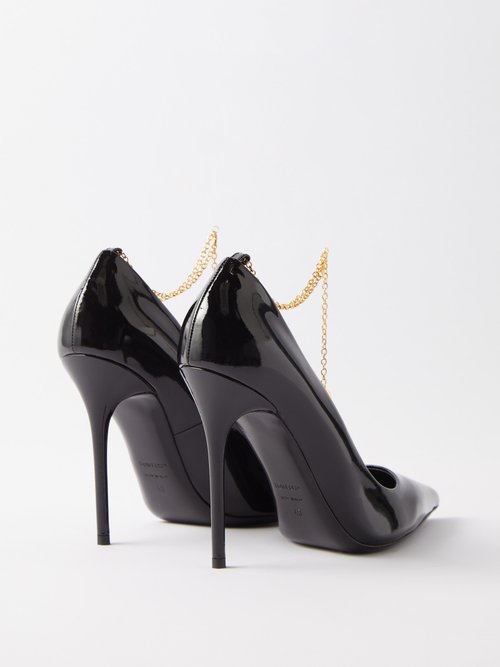 Chain 105 Patent Leather Pumps in Black - Tom Ford