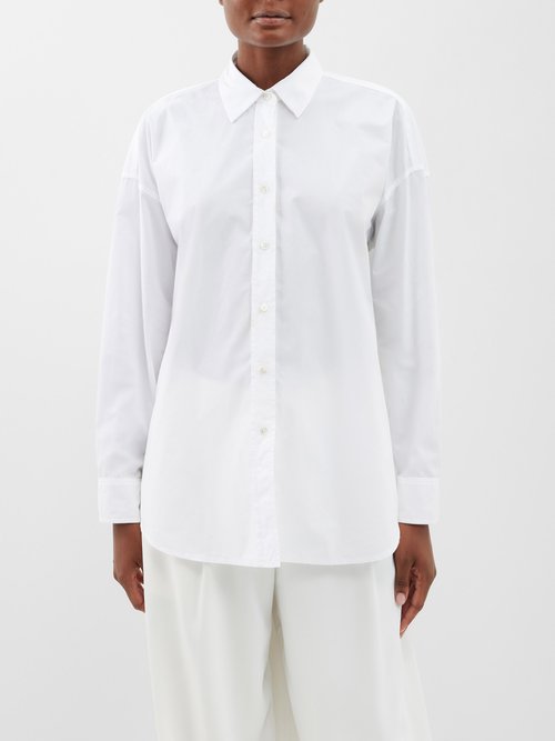 nili lotan - mael oversized cotton-poplin shirt womens white
