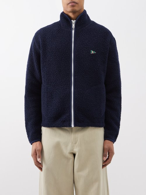 Drake's - Boucle Wool-blend Fleece Jacket - Mens - Navy