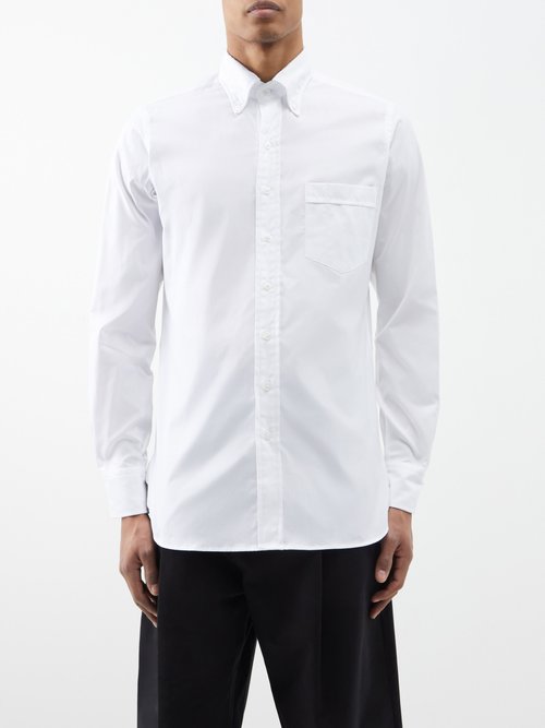 Drake's - Pinpoint Cotton-oxford Shirt - Mens - White