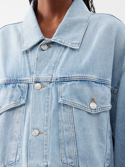 LIGHT BLUE COTTON BLEND DENIM JACKET