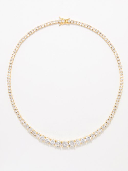 Fallon Monaco Crystal-embellished Gold-plated Necklace