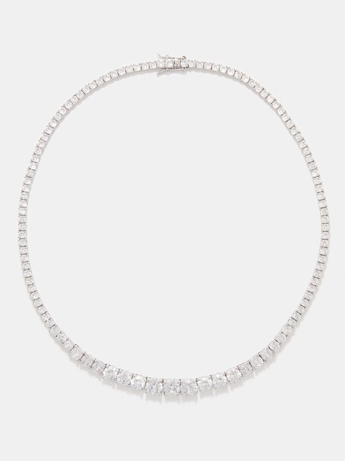 Fallon – Monaco Crystal-embellished Necklace – Womens – Silver Multi