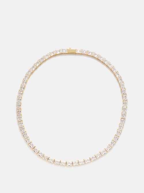 Fallon Crystal-embellished Gold-plated Necklace
