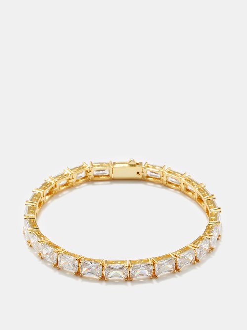 Fallon – Crystal-embellished Gold-plated Bracelet – Womens – Silver Multi