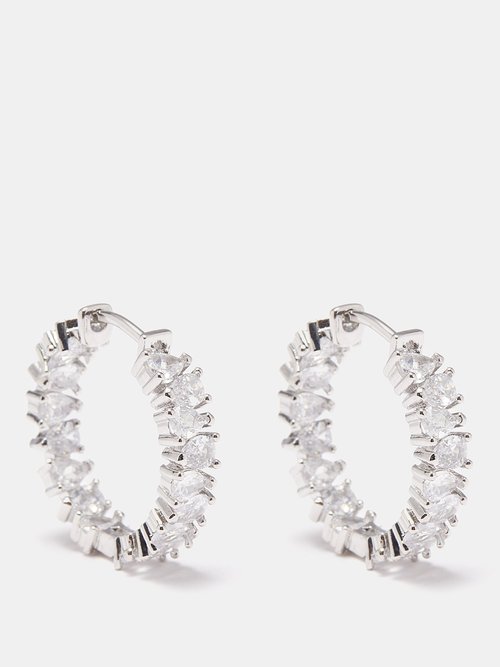 Fallon Cubic Zirconia & Silver-plated Hoop Earrings
