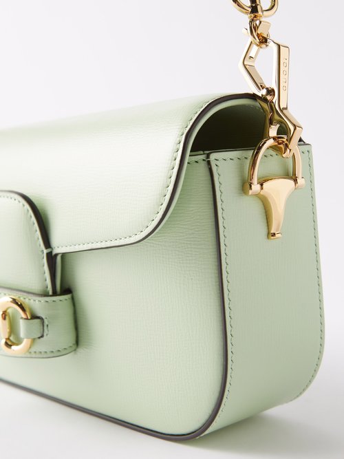 Gucci Horsebit 1955 small shoulder bag in light green leather
