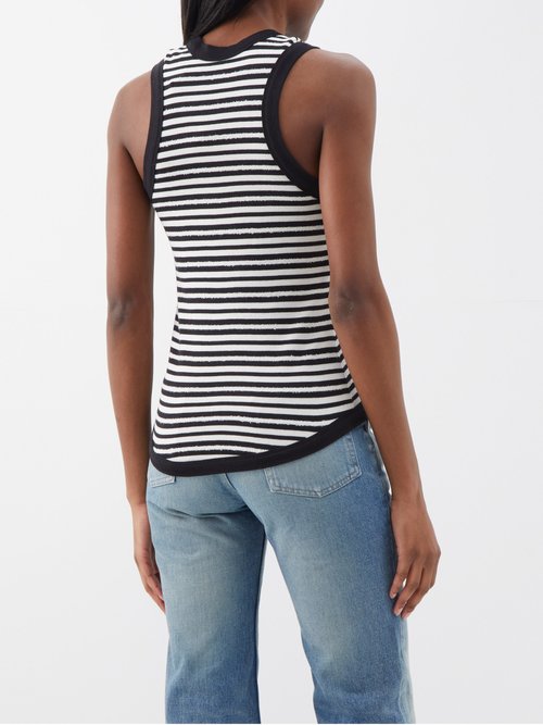 Saint Laurent semi-sheer rib-knit Tank Top - Farfetch