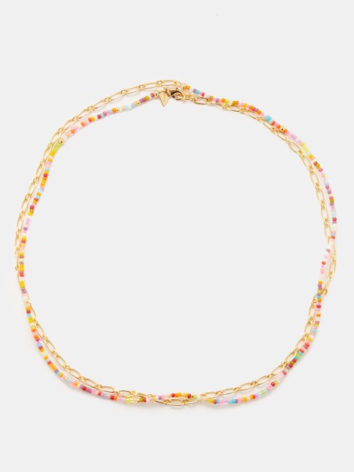 Anni Lu String Of Joy Gold-plated Necklace & Belly Chain In Gold Multi
