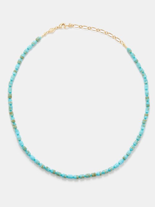 Anni Lu - Lagoon Turquoise & 18kt Gold-plated Necklace - Womens - Blue