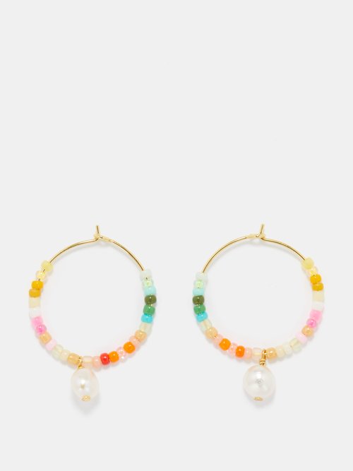 Anni Lu Rainbow Nomad Pearl & 18kt Gold-plated Earrings In Multi