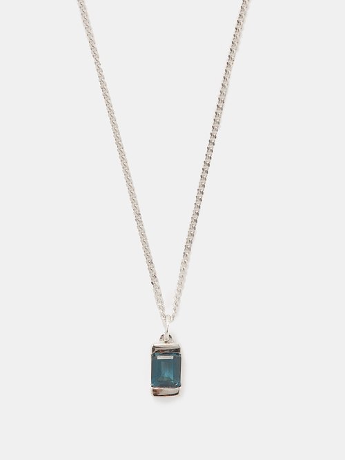 Miansai Valor Topaz & Sterling Silver Necklace In Blue