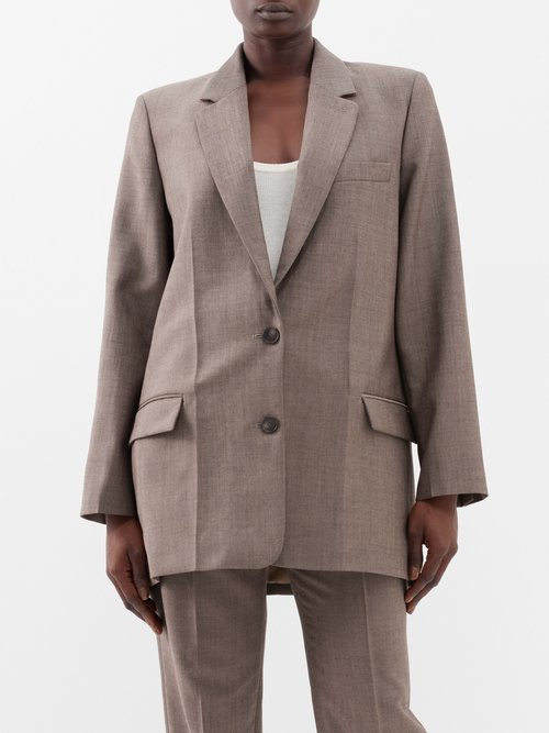 joseph - allcroft single-breasted wool-blend suit jacket womens brown