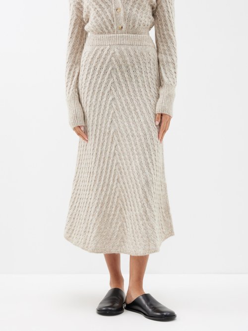 joseph - cable-knit midi skirt womens beige