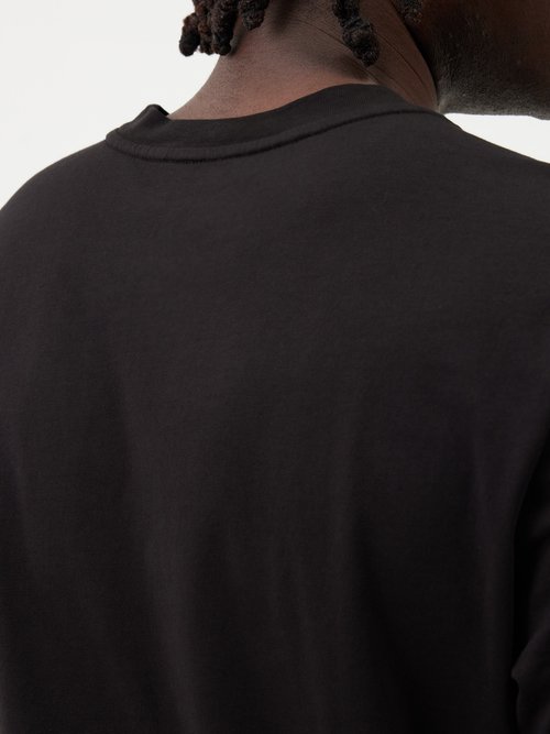 Moncler Script Logo-print Cotton-jersey T-shirt In Black | ModeSens