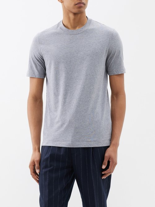 Brunello Cucinelli Cotton-jersey T-shirt In Grey