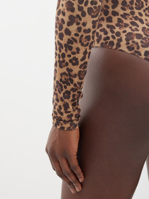 Valentino Garavani Leopard-print Jersey Bodysuit