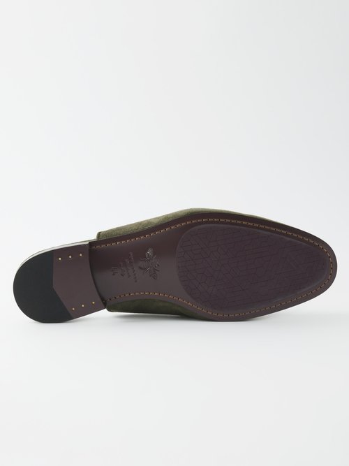Bougeotte bee-appliqué suede loafers - Brown