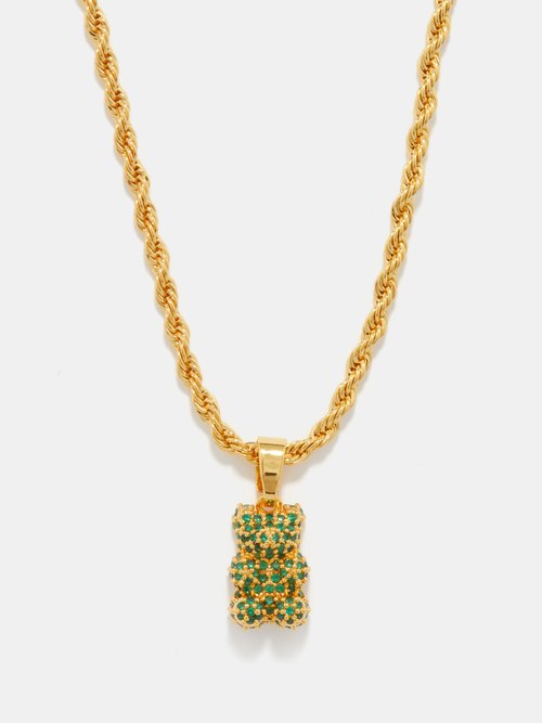 Crystal Haze Nostalgia Bear Crystal & 18kt Gold-plated Necklace