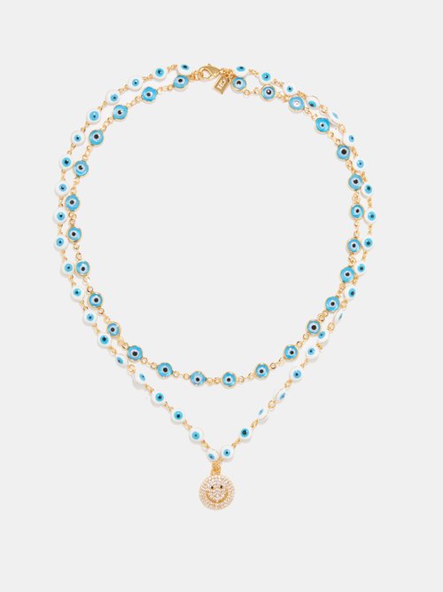 Crystal Haze Nazar Crystal, Enamel & 18kt Gold-plated Necklace