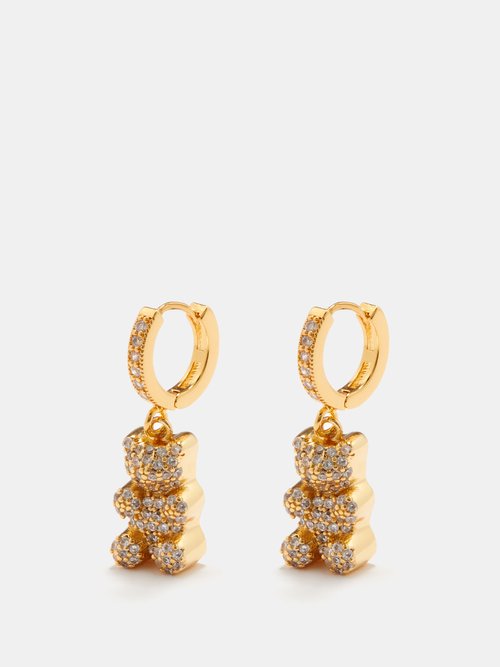 Crystal Haze Nostalgia Bear Crystal & 18kt Gold-plated Earrings