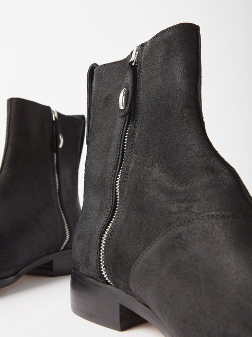 Our Legacy Michaelis Waxed-suede Chelsea Boots In Black | ModeSens