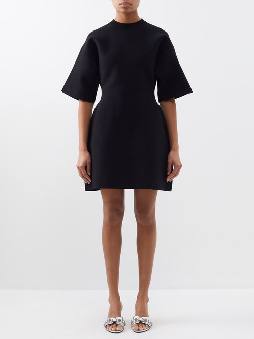 Balenciaga - Hourglass Knitted Mini Dress - Womens - Black