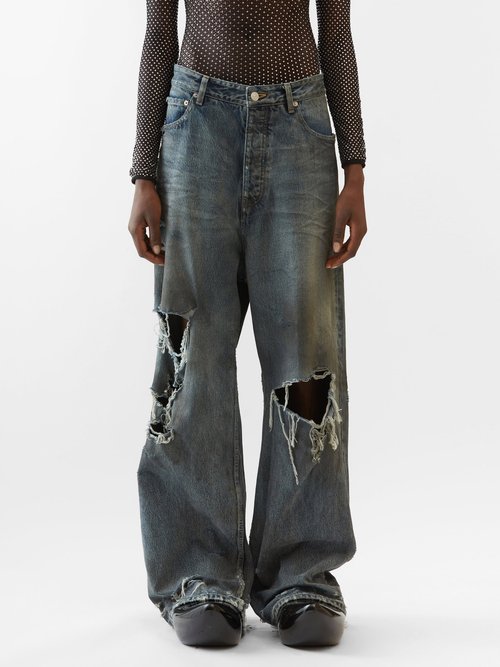 Balenciaga Distressed Wide-leg Jeans | Smart Closet