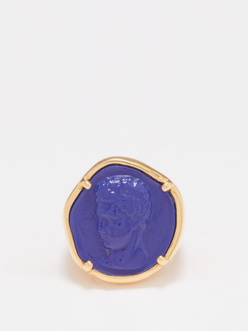 Hermina Athens Hermis Lapis Lazuli & Gold-vermeil Ring In Blue Gold