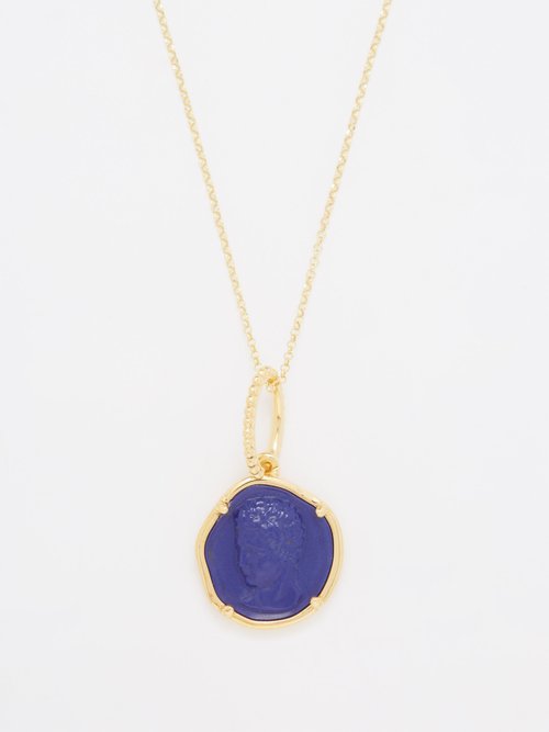 Hermina Athens Hermis Lapis Lazuli & Gold-vermeil Necklace In Blue Gold