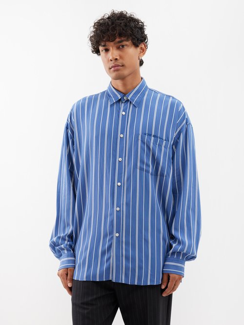 Acne Studios Setiter Striped Twill Shirt In Blue Stripe | ModeSens