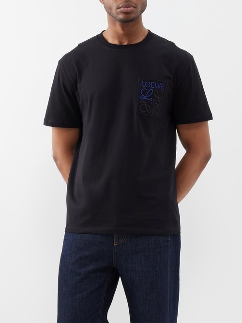 Loewe T-shirt With Anagram Pocket In Black