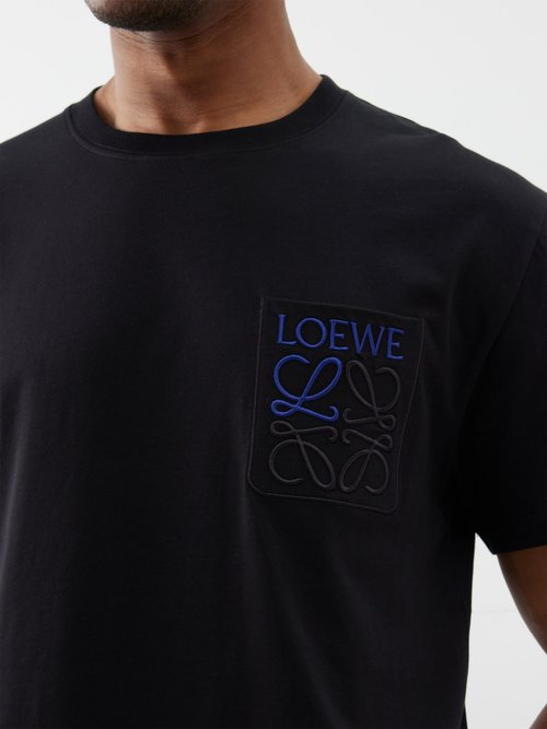 Loewe Men's Debossed Anagram Fake Pocket T-Shirt