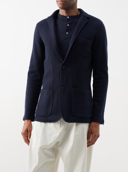 arch4 - mr pool cashmere single-breasted blazer mens navy