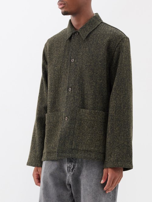 Green, Boiled Wool Jacket