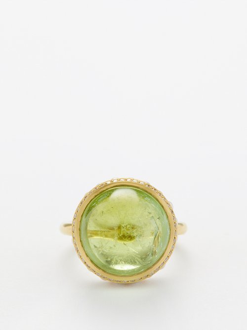 Irene Neuwirth Diamond, Tourmaline, Pearl & 18kt Gold Ring