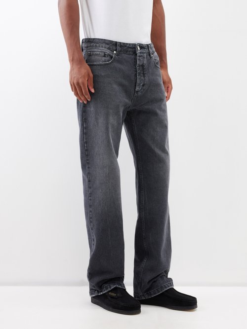 ami - distressed straight-leg jeans mens black