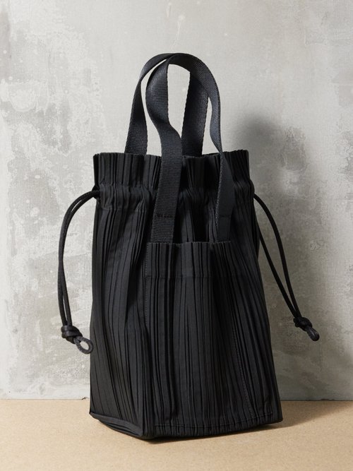 Pleats Please Issey Miyake - Pleats Small Technical-pleated Tote Bag - Womens - Black