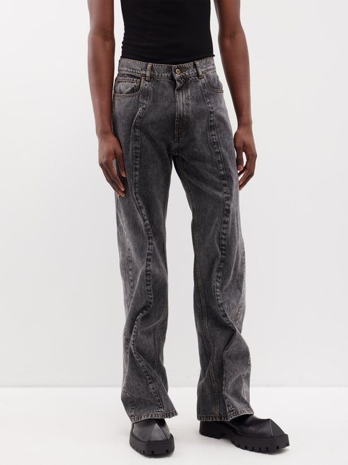 y/project - evergreen wire organic-cotton jeans mens dark grey