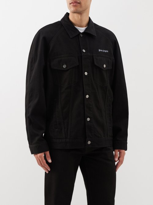 MONOGRAM DENIM JACKET in black - Palm Angels® Official